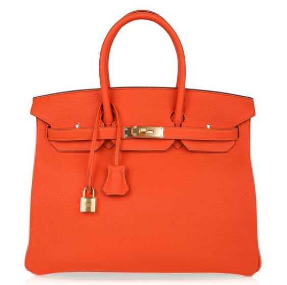 Birkin 35 Bag Orange Gold Hardware
